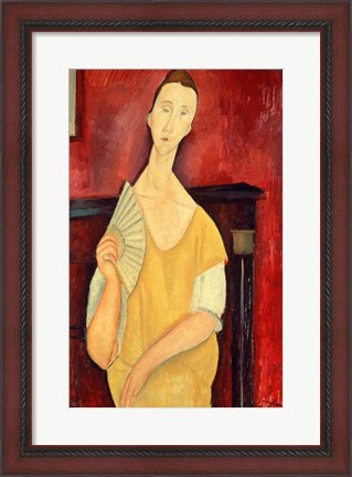 Framed Woman with a Fan Print