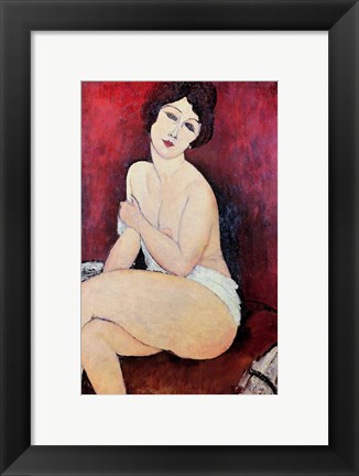 Framed Large Seated Nude Print