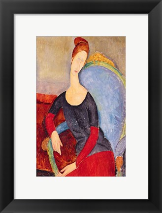 Framed Mme Hebuterne in a Blue Chair, 1918 Print