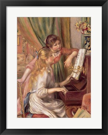 Framed Young Girls at the Piano, 1892 Print