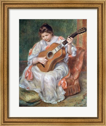 Framed Guitar Player, 1897 Print