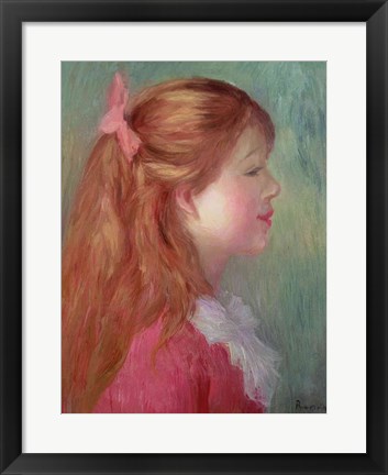 Framed Young girl with Long hair in profile, 1890 Print