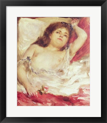 Framed Semi-Nude Woman in Bed: The Rose, before 1872 Print
