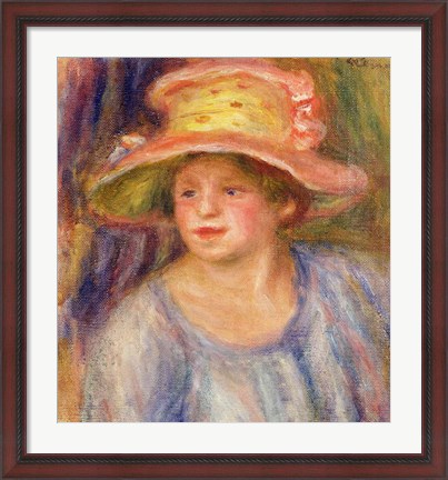 Framed Woman with a hat Print