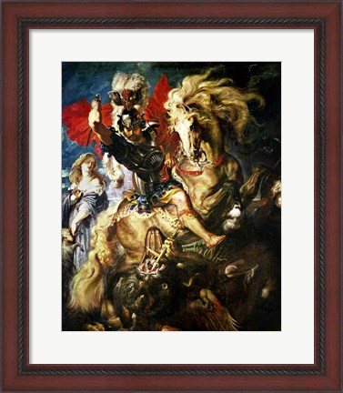 Framed St. George and the Dragon, c.1606 Print