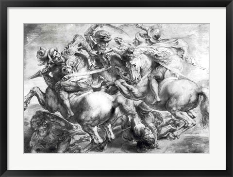 Framed Battle of Anghiari after Leonardo da Vinci Print