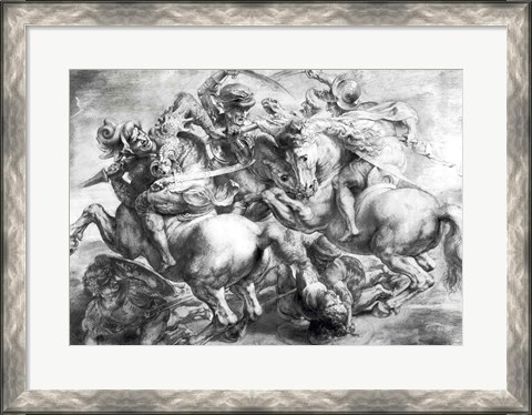 Framed Battle of Anghiari after Leonardo da Vinci Print