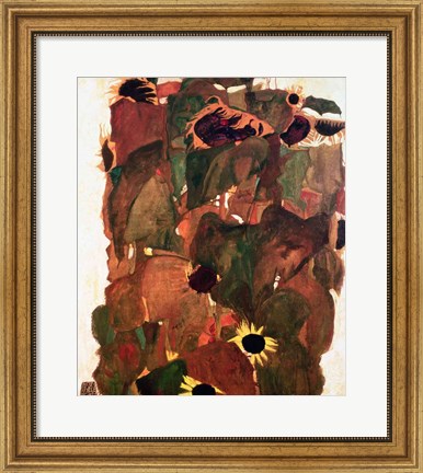 Framed Sunflowers II, 1911 Print