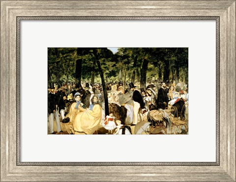 Framed Music in the Tuileries Gardens, 1862 Print