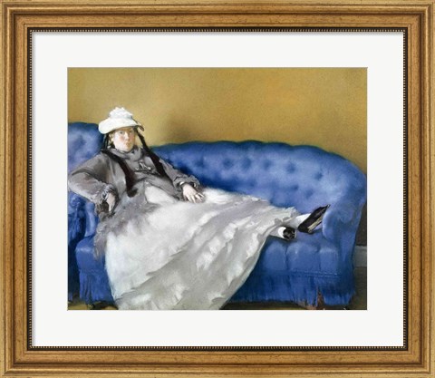 Framed Madame Manet on a Blue Sofa, 1874 Print