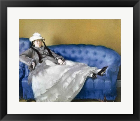 Framed Madame Manet on a Blue Sofa, 1874 Print