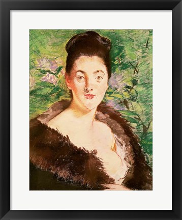 Framed Woman in a fur coat Print