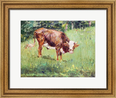 Framed Young Bull in a Meadow, 1881 Print