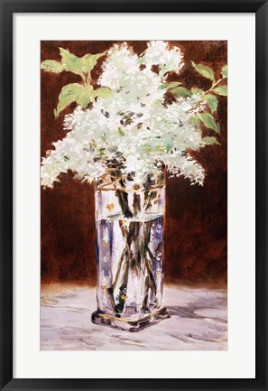 Framed White Lilac in a Crystal Vase, 1882 Print