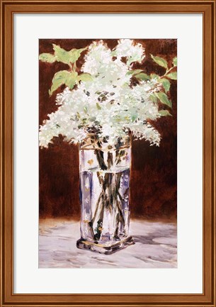 Framed White Lilac in a Crystal Vase, 1882 Print