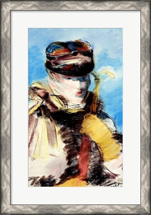 Framed Mery Laurent in a Veil Print