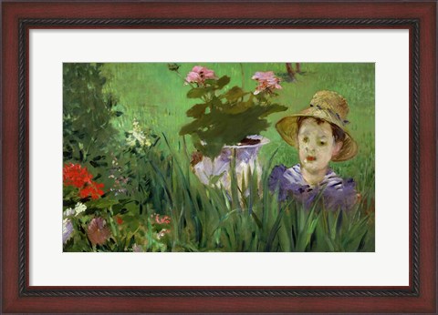 Framed Child in the Flowers Print