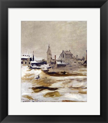 Framed Effect of Snow at Petit-Montrouge, 1870 Print