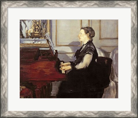 Framed Madame Manet at the Piano, 1868 Print