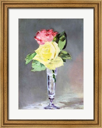 Framed Roses in a Champagne Glass, c.1882 Print