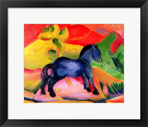 Framed Little Blue Horse, 1912 Print