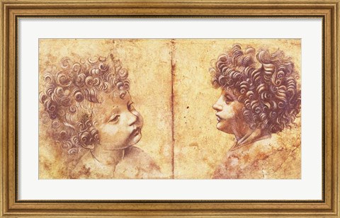 Framed Study of a child&#39;s head Print