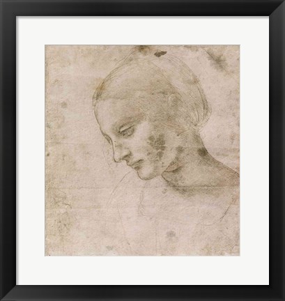 Framed Head of a Young Woman or Head of the Virgin Print