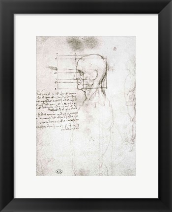 Framed Head of an Old Man in Profile Print