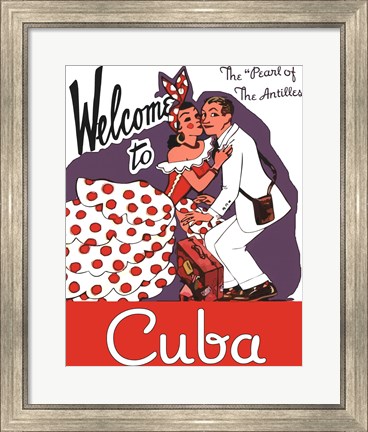 Framed Welcome to Cuba Print