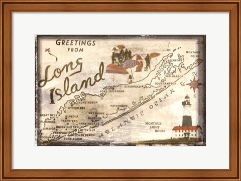 Framed Greetings from Long Island Print