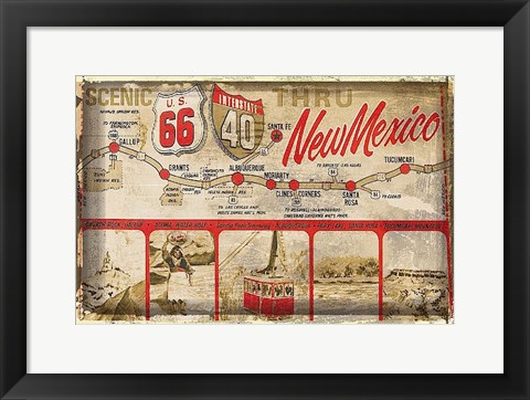 Framed Scenic US 66 thru New Mexico Print