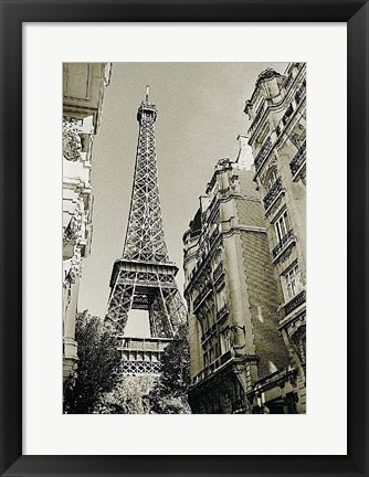 Framed Eiffel Tower Street View #1 Print