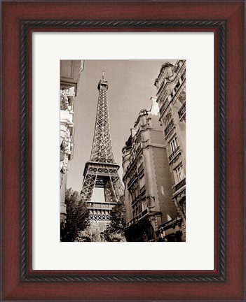 Framed Eiffel Tower Street View #1 Print