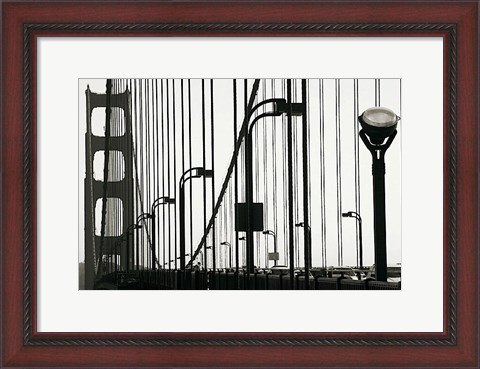 Framed Golden Gate Bridge in Silhouette Print