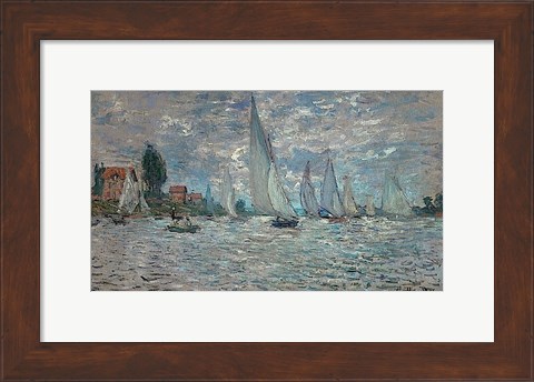 Framed Sailboats - Boat Race at Argenteuil, c. 1874 Print