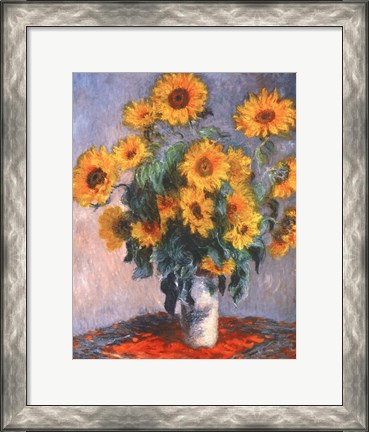 Framed Vase of Sunflowers Print