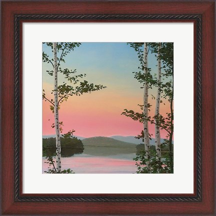 Framed Cooper Sunset Birches Print
