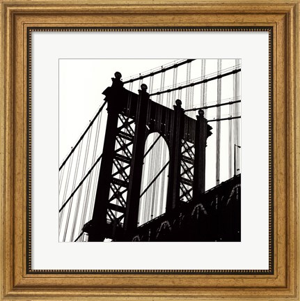 Framed Manhattan Bridge Silhouette (detail) Print