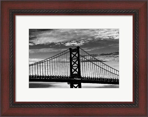 Framed Benjamin Franklin Bridge (b/w) Print