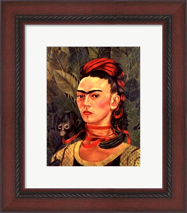 Framed Self Portrait with a Monkey, 1940 Print