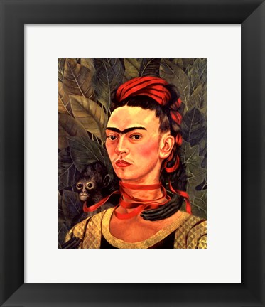 Framed Self Portrait with a Monkey, 1940 Print