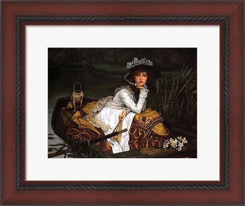 Framed Lady in a Boat Print