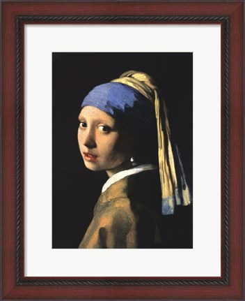 Framed Girl with a Pearl Earring Print