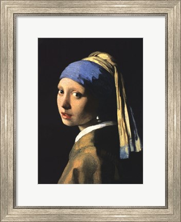 Framed Girl with a Pearl Earring Print