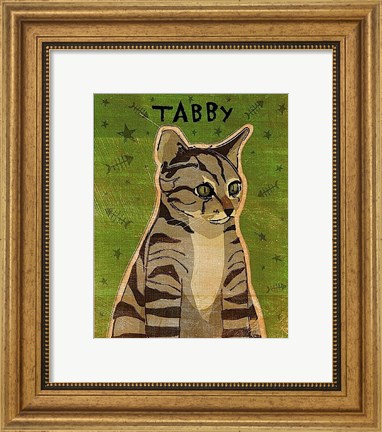 Framed Tabby (grey) Print