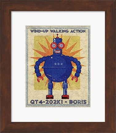 Framed Boris Box Art Robot Print