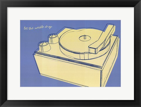 Framed Lunastrella Record Player Print