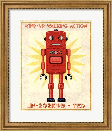 Framed Ted Box Art Robot Print