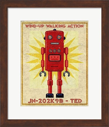 Framed Ted Box Art Robot Print