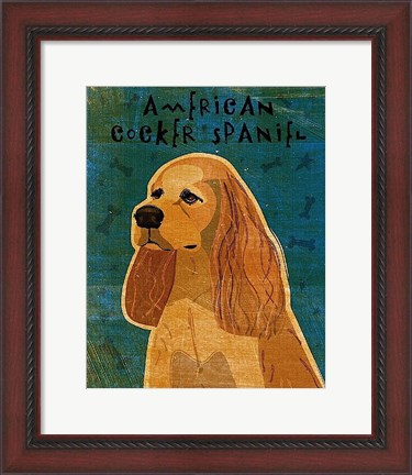 Framed American Cocker Spaniel (buff) Print